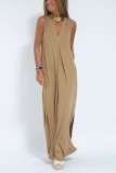 EVE Solid Color Pullover V-Neck Dress Cardigan Jacket Set GYSM-W0743