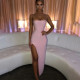 EVE Backless Square Neck Solid Color Sling Midi Dress GYSM-W0504