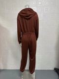 EVE Solid Color Hooded Loose Jumpsuit GYSM-W0729