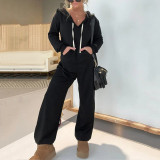 EVE Solid Color Hooded Loose Jumpsuit GYSM-W0729