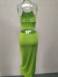 EVE Sexy Solid Color Backless Halter Maxi Dress GYSM-W0512