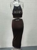 EVE Sexy Solid Color Backless Halter Maxi Dress GYSM-W0512