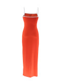 EVE Sexy Sling Contrast Color Slim Maxi Dress SFY-449