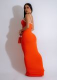 EVE Sexy Sling Contrast Color Slim Maxi Dress SFY-449