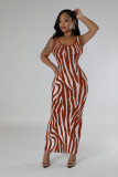 EVE Zebra Print Backless Two Wear Long Dress SFY-2768