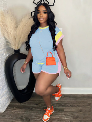 EVE Casual Loose O Neck Two Piece Shorts Set SFY-458
