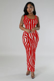 EVE Zebra Print Backless Two Wear Long Dress SFY-2768