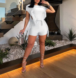 EVE Summer Solid Color Tassel Two Piece Shorts Set AIL-270