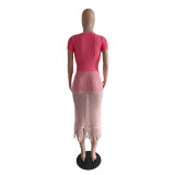 EVE Braided Short Sleeve Tassel Long Dress GDYF-6691