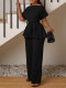 EVE Solid Color Strappy Top Wide Leg Pants Casual Set MIL-T110