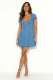 EVE Chest Hollow Out Tie Up Bubble Sleeve Denim Dress GYAN-16862