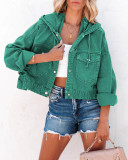 EVE Drawstring Hooded Loose Denim Coat GYAN-606