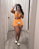 EVE Solid Color Sleeveless Vest Two Piece Shorts Set TR-1309