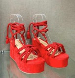 EVE Copy Strappy Slope Heel Thick Sandals GYUX-a050