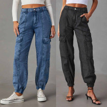 EVE Casual Denim Solid Color Loose Jeans GYAN-32139