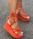 EVE Copy Strappy Slope Heel Thick Sandals GYUX-a050
