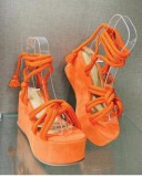 EVE Copy Strappy Slope Heel Thick Sandals GYUX-a050