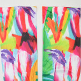 EVE Print Tie Up Backless Top Two Piece Pants Set CYA-901196