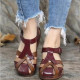 EVE Slope Heel Roman Shoes Cross Buckle Sandals GYUX-292