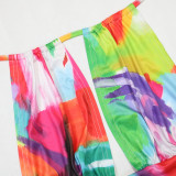 EVE Print Tie Up Backless Top Two Piece Pants Set CYA-901196