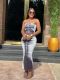 EVE Print Wrap Vest Slim Split Half-body Skirt Set GYSF-1072