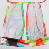 EVE Print Tie Up Backless Top Two Piece Pants Set CYA-901196