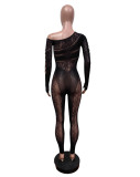 EVE Lace Embroidery Sexy Hollow Out Jumpsuit MEM-88578