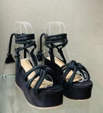 EVE Copy Strappy Slope Heel Thick Sandals GYUX-a050