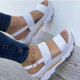 EVE Wide Side One Strap Thick Bottom Slope Heel Sandals GYUX-312321