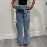 EVE Fashion Multi-pocket Loose Jeans WAF-77669