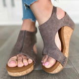 EVE Heel Velcro Thick Bottom Slope Sandals GYUX-3123