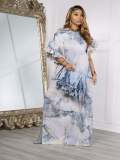 EVE Casual Printed Short Sleeve Loose Long Dress JH-352