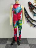 EVE Sleeveless Print Tight Jumpsuit NY-10778