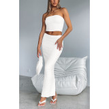 EVE Bubble Wrinkle Wrap Split Skirt Two Piece Set ASL-6710