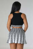 EVE Print Sleeveless Tank Tops And Skirt Sweater 2 Piece Set OSM-4458