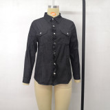 EVE Long Sleeve Mid-Length Denim Shirt GZHY-GD0905