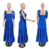 EVE Bow Tie Waist-slim Camisole Maxi Dress GRNH-28622