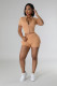 EVE Fashion Two-way Zipper Casual Two Piece Short Set NYF-8172