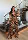 EVE Leopard Print Tie Up Bra And Wide Leg Jumpsuit 2 Piece Set TE-4684
