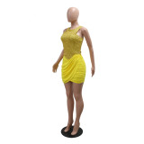 EVE Sexy Sleeveless O Neck Irregular Sequin Mini Dress CYA-901212