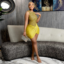 EVE Sexy Sleeveless O Neck Irregular Sequin Mini Dress CYA-901212