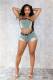 EVE Sexy Wrap Chest Tops And Shorts Denim 2 Piece Set MEM-88581