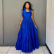 EVE Bow Tie Waist-slim Camisole Maxi Dress GRNH-28622