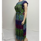EVE Plus Size Gradient Print Sleeveless Maxi Dress QYXZ-9176