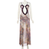 EVE Hollow Out Sleeveless Hang Neck Backless Maxi Dress GZJQ-K23D39831