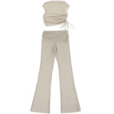 EVE Solid Color See Through Loose Two Piece Pants Set GZJQ-K24S46991