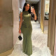 EVE Solid Color Pleated Sleeveless Maxi Dress GZJQ-K24D43233
