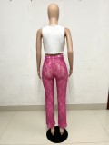 EVE Lace Bow Trousers + Sleeveless Tank Tassel Two Piece Set YNSF-2645