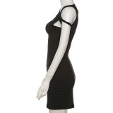 EVE Slash Shoulder Short Sleeve Mini Dress DLSF-24D43854