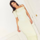 EVE Solid Color Slash Neck Slim Maxi Dress DLSF-24D43826